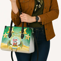 Cook Islands Christmas Leather Bag Seashell Santa Beach Vibes - Polynesian Pride