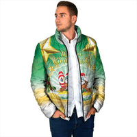 Cook Islands Christmas Padded Jacket Seashell Santa Beach Vibes - Polynesian Pride