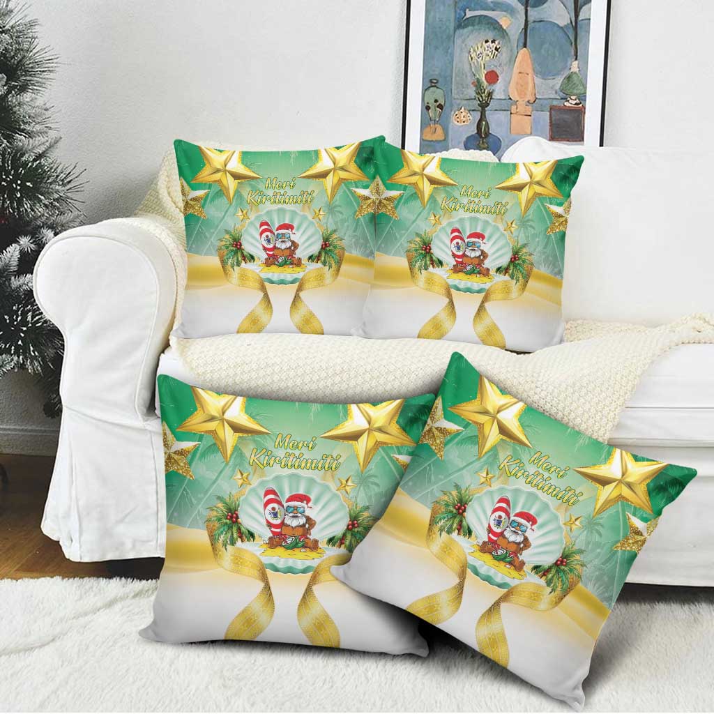 Cook Islands Christmas Pillow Cover Seashell Santa Beach Vibes - Polynesian Pride