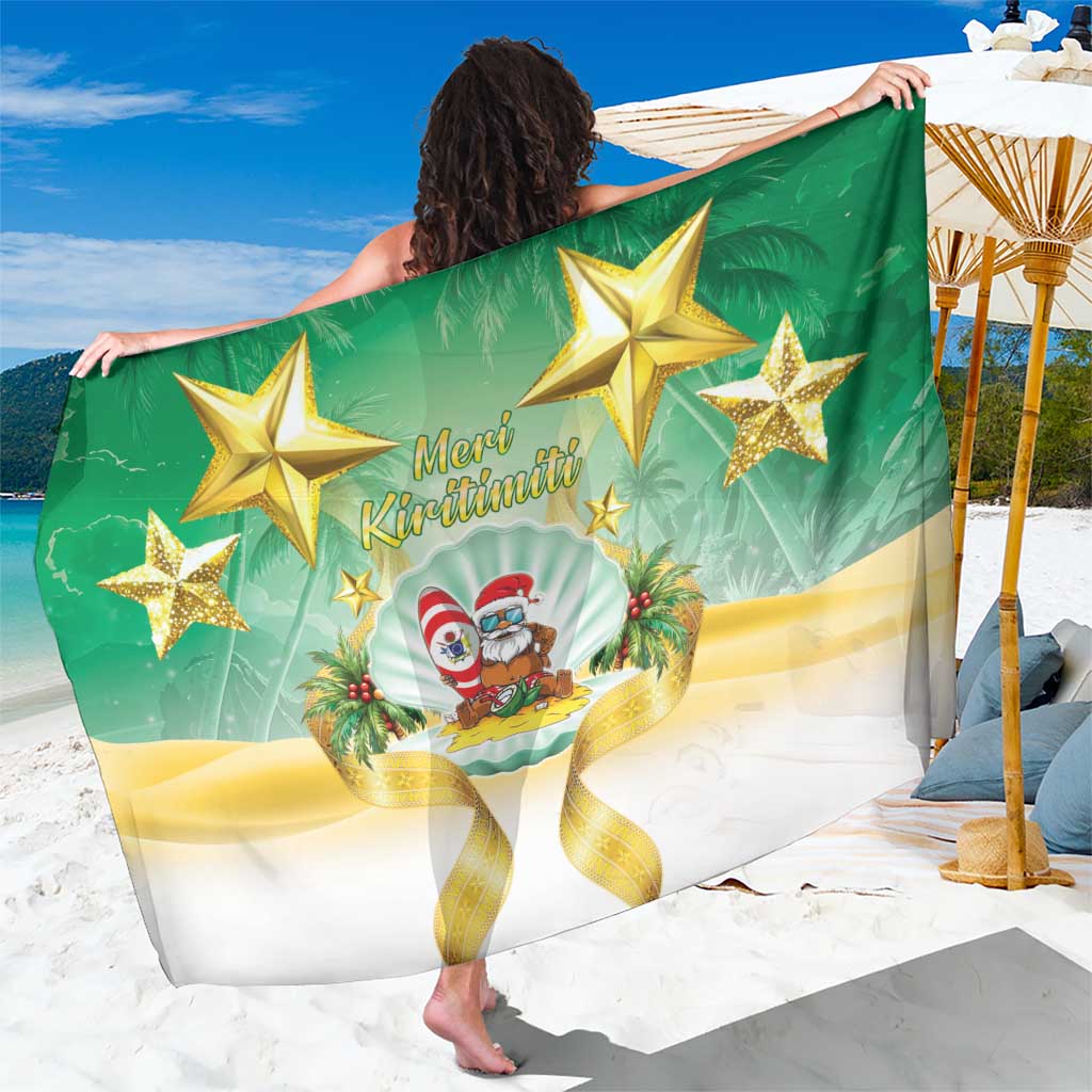 Cook Islands Christmas Sarong Seashell Santa Beach Vibes - Polynesian Pride