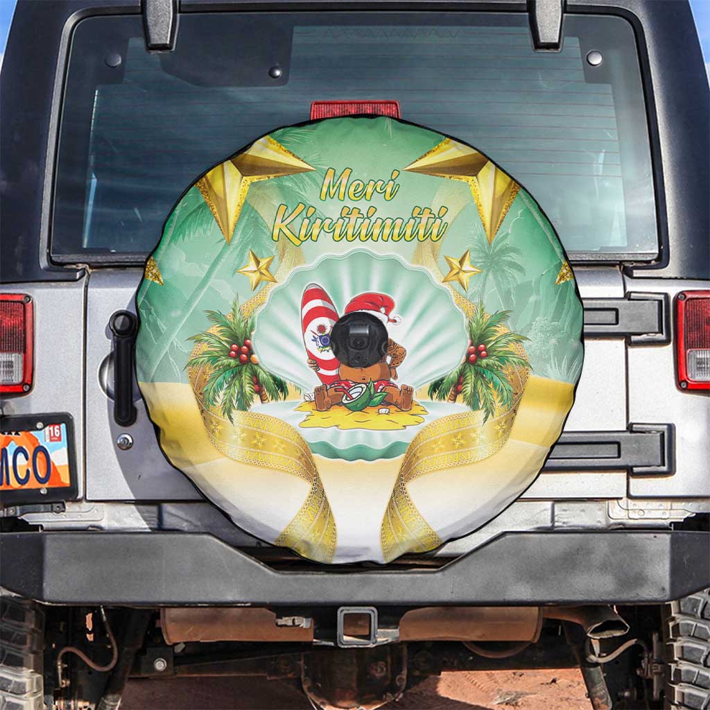 Cook Islands Christmas Spare Tire Cover Seashell Santa Beach Vibes - Polynesian Pride