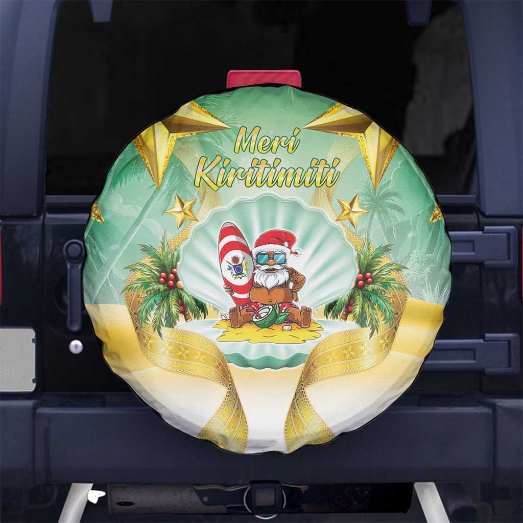 Cook Islands Christmas Spare Tire Cover Seashell Santa Beach Vibes - Polynesian Pride