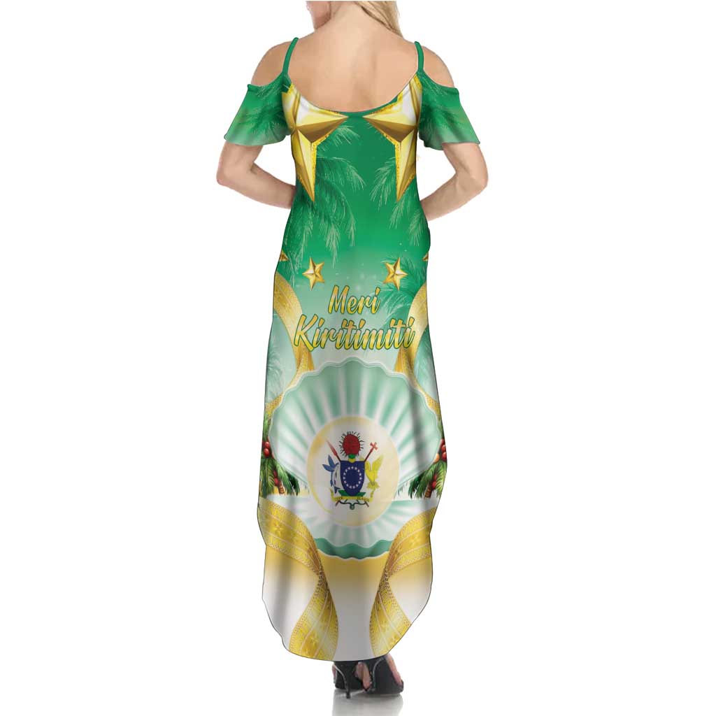 Cook Islands Christmas Summer Maxi Dress Seashell Santa Beach Vibes - Polynesian Pride