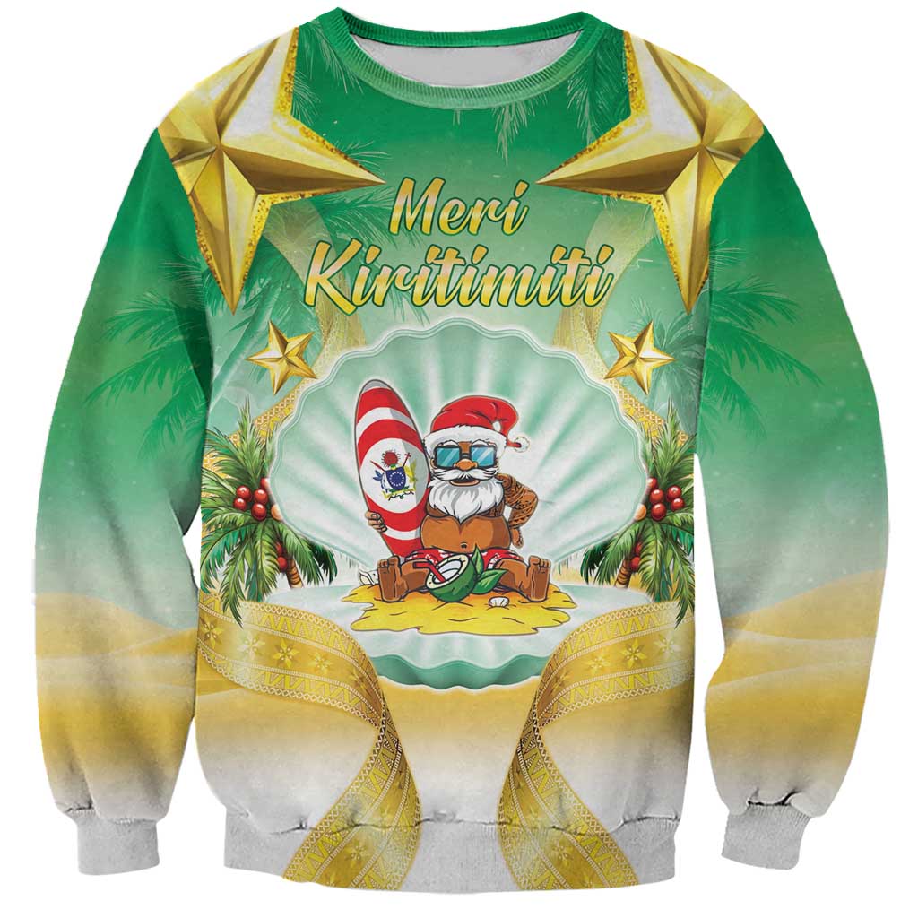 Cook Islands Christmas Sweatshirt Seashell Santa Beach Vibes - Polynesian Pride