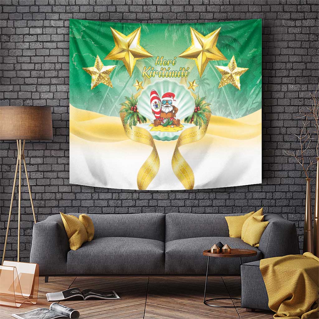 Cook Islands Christmas Tapestry Seashell Santa Beach Vibes - Polynesian Pride