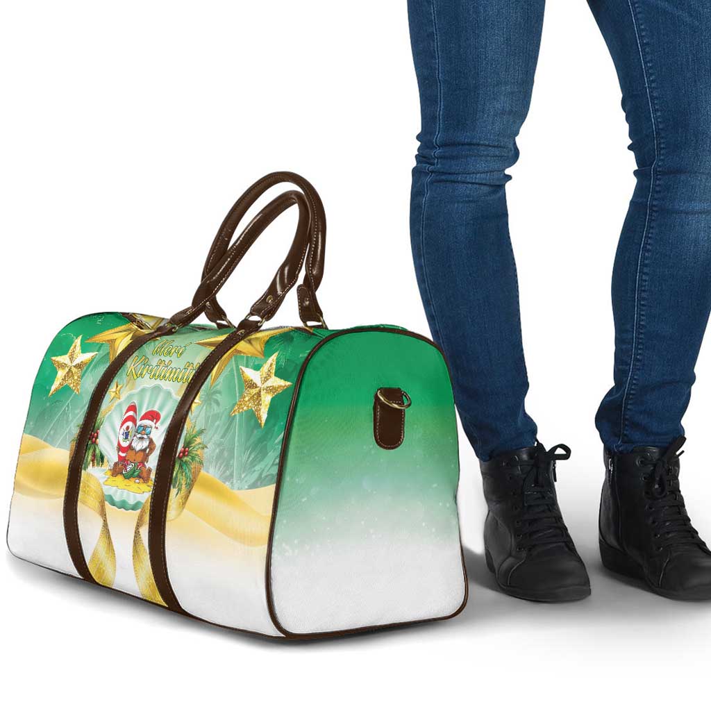 Cook Islands Christmas Travel Bag Seashell Santa Beach Vibes - Polynesian Pride