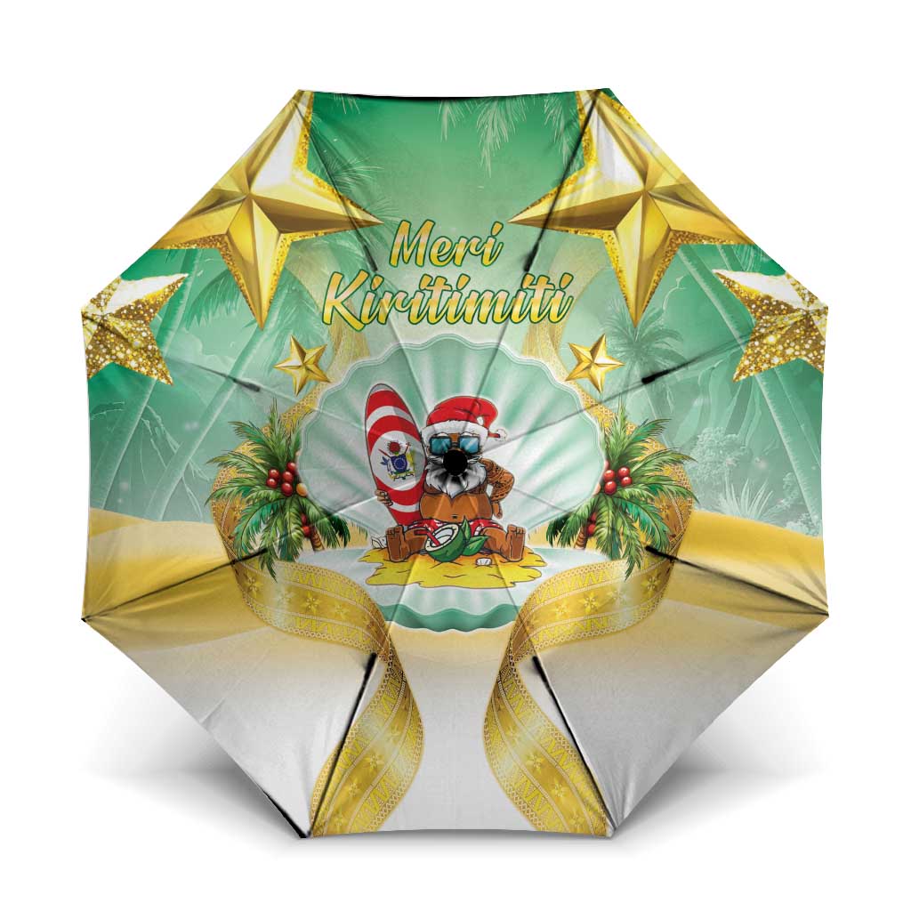 Cook Islands Christmas Umbrella Seashell Santa Beach Vibes - Polynesian Pride