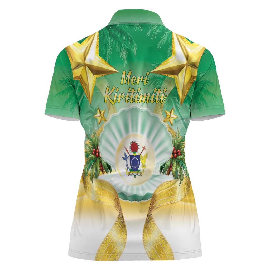 Cook Islands Christmas Women Polo Shirt Seashell Santa Beach Vibes - Polynesian Pride