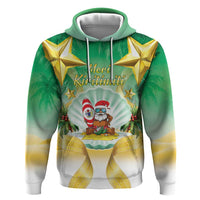 Cook Islands Christmas Zip Hoodie Seashell Santa Beach Vibes - Polynesian Pride