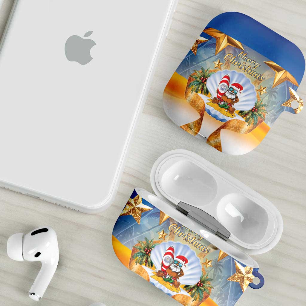 Marshall Islands Christmas AirPods Case Seashell Santa Beach Vibes - Polynesian Pride