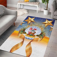 Marshall Islands Christmas Area Rug Seashell Santa Beach Vibes - Polynesian Pride