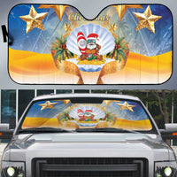 Marshall Islands Christmas Auto Sun Shade Seashell Santa Beach Vibes - Polynesian Pride