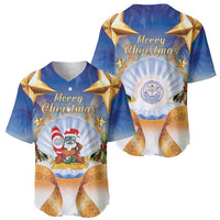 Marshall Islands Christmas Baseball Jersey Seashell Santa Beach Vibes - Polynesian Pride