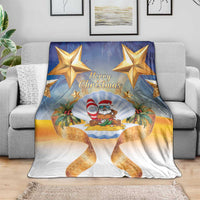 Marshall Islands Christmas Blanket Seashell Santa Beach Vibes - Polynesian Pride