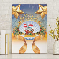 Marshall Islands Christmas Canvas Wall Art Seashell Santa Beach Vibes - Polynesian Pride