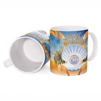 Marshall Islands Christmas Ceramic Mug Seashell Santa Beach Vibes - Polynesian Pride