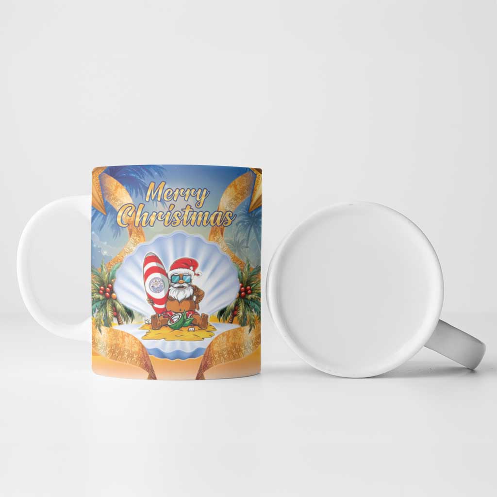 Marshall Islands Christmas Ceramic Mug Seashell Santa Beach Vibes - Polynesian Pride