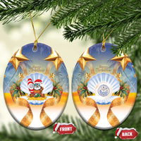 Marshall Islands Christmas Ceramic Ornament Seashell Santa Beach Vibes - Polynesian Pride