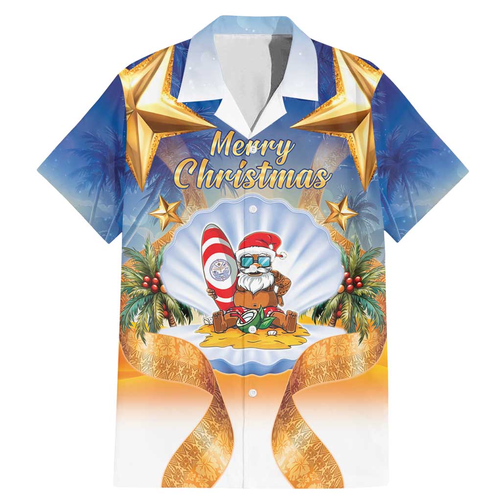 Marshall Islands Christmas Family Matching Mermaid Dress and Hawaiian Shirt Seashell Santa Beach Vibes - Polynesian Pride