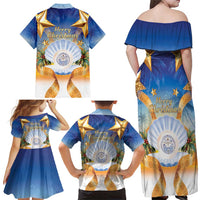 Marshall Islands Christmas Family Matching Off Shoulder Maxi Dress and Hawaiian Shirt Seashell Santa Beach Vibes - Polynesian Pride