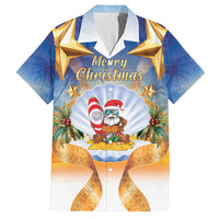Marshall Islands Christmas Family Matching Off Shoulder Maxi Dress and Hawaiian Shirt Seashell Santa Beach Vibes - Polynesian Pride