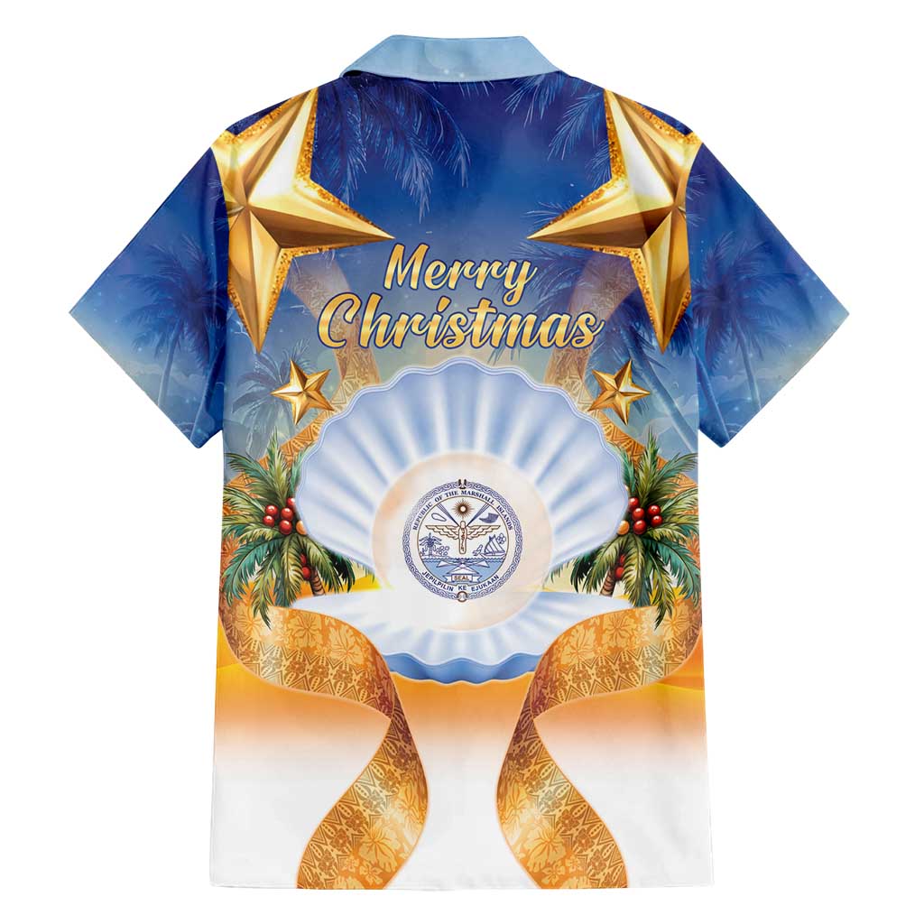 Marshall Islands Christmas Family Matching Summer Maxi Dress and Hawaiian Shirt Seashell Santa Beach Vibes - Polynesian Pride