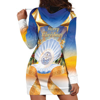 Marshall Islands Christmas Hoodie Dress Seashell Santa Beach Vibes - Polynesian Pride