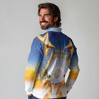 Marshall Islands Christmas Long Sleeve Polo Shirt Seashell Santa Beach Vibes - Polynesian Pride