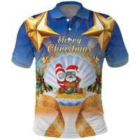 Marshall Islands Christmas Polo Shirt Seashell Santa Beach Vibes - Polynesian Pride