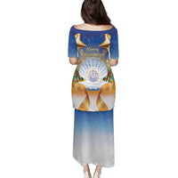 Marshall Islands Christmas Puletasi Seashell Santa Beach Vibes - Polynesian Pride