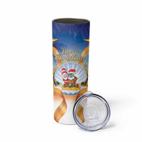 Marshall Islands Christmas Skinny Tumbler Seashell Santa Beach Vibes - Polynesian Pride