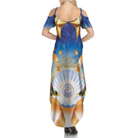 Marshall Islands Christmas Summer Maxi Dress Seashell Santa Beach Vibes - Polynesian Pride