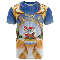 Marshall Islands Christmas T Shirt Seashell Santa Beach Vibes - Polynesian Pride