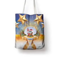 Marshall Islands Christmas Tote Bag Seashell Santa Beach Vibes - Polynesian Pride