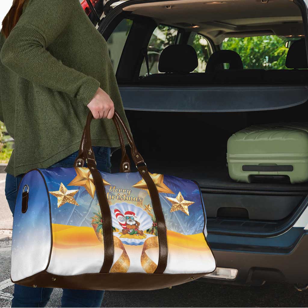 Marshall Islands Christmas Travel Bag Seashell Santa Beach Vibes - Polynesian Pride