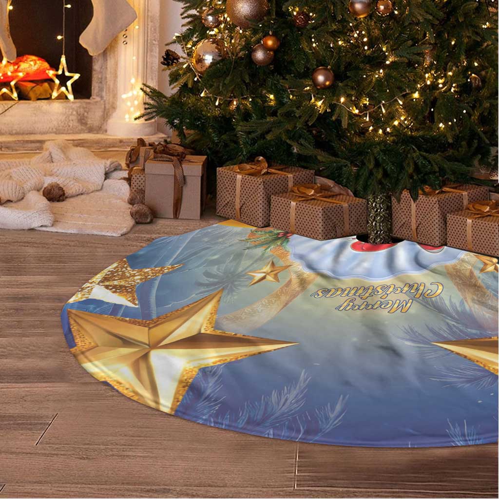 Marshall Islands Christmas Tree Skirt Seashell Santa Beach Vibes - Polynesian Pride