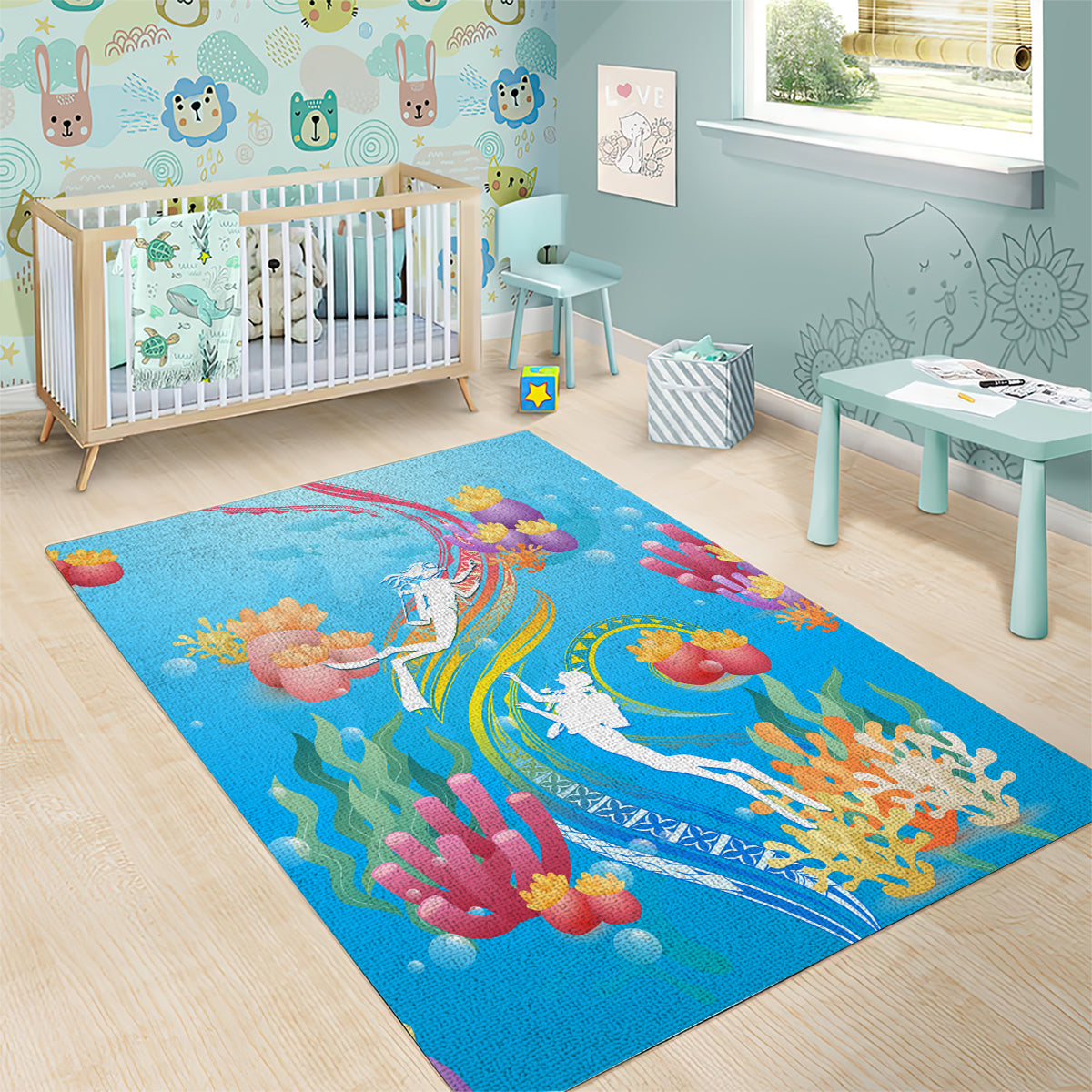 Under The Sea Scuba Diving Area Rug Polynesian Pattern LT05 - Polynesian Pride