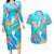 Under The Sea Scuba Diving Couples Matching Long Sleeve Bodycon Dress and Hawaiian Shirt Polynesian Pattern LT05 Blue - Polynesian Pride