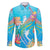 Under The Sea Scuba Diving Family Matching Long Sleeve Bodycon Dress and Hawaiian Shirt Polynesian Pattern LT05 Dad's Shirt - Long Sleeve Blue - Polynesian Pride