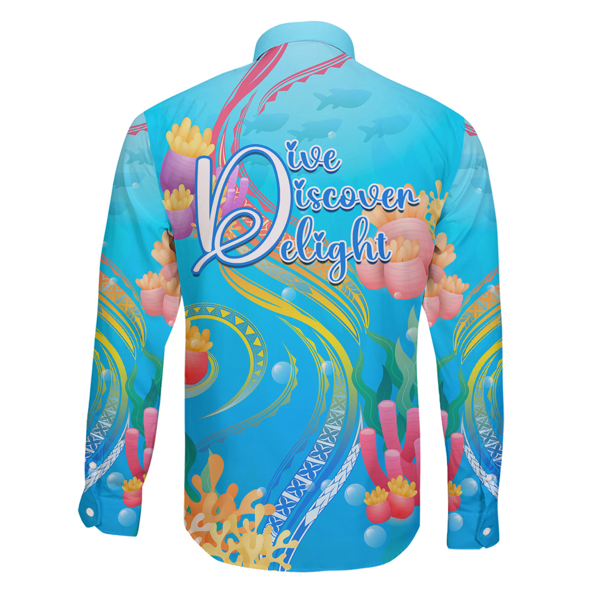 Under The Sea Scuba Diving Family Matching Off Shoulder Long Sleeve Dress and Hawaiian Shirt Polynesian Pattern LT05 - Polynesian Pride