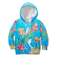 Under The Sea Scuba Diving Kid Hoodie Polynesian Pattern LT05 Hoodie Blue - Polynesian Pride