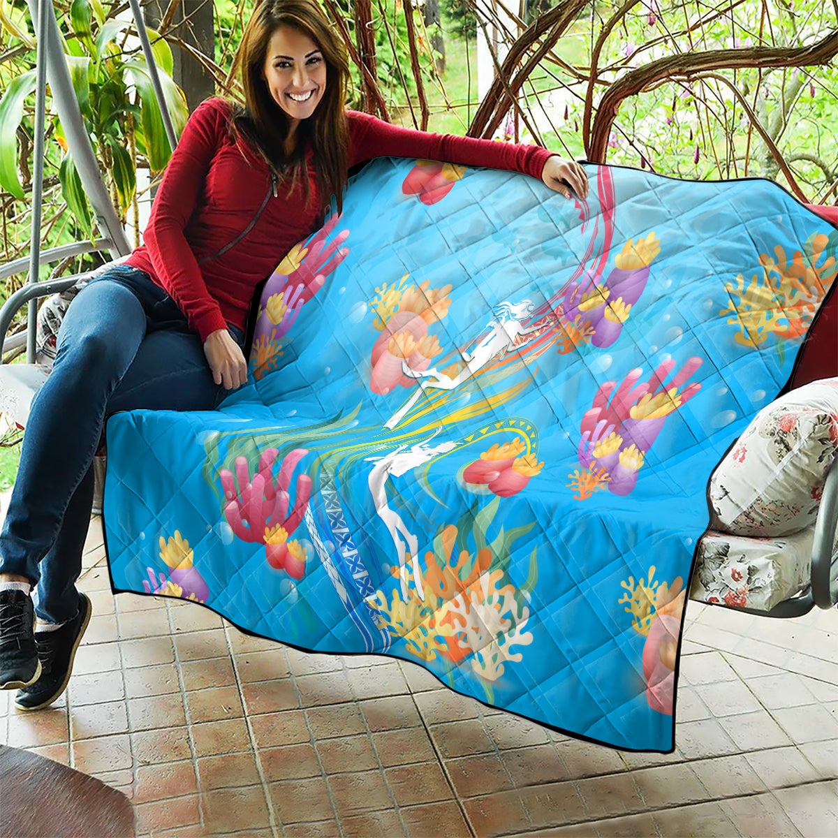 Under The Sea Scuba Diving Quilt Polynesian Pattern LT05 - Polynesian Pride