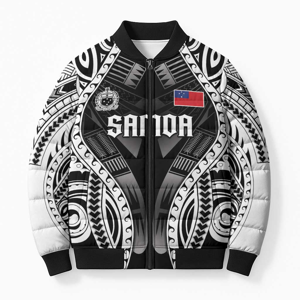 Personalised Remember Samoa Black Saturday Bomber Puffer Jacket Samoa Mo Samoa LT05 Unisex Black - Polynesian Pride