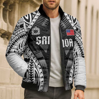 Personalised Remember Samoa Black Saturday Bomber Puffer Jacket Samoa Mo Samoa LT05 - Polynesian Pride