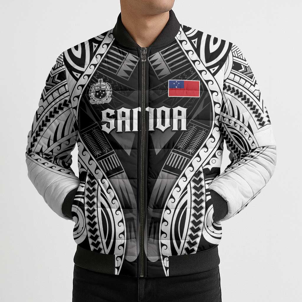 Personalised Remember Samoa Black Saturday Bomber Puffer Jacket Samoa Mo Samoa LT05 - Polynesian Pride