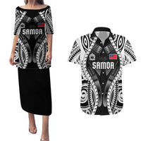 Personalised Remember Samoa Black Saturday Couples Matching Puletasi and Hawaiian Shirt Samoa Mo Samoa LT05 Black - Polynesian Pride