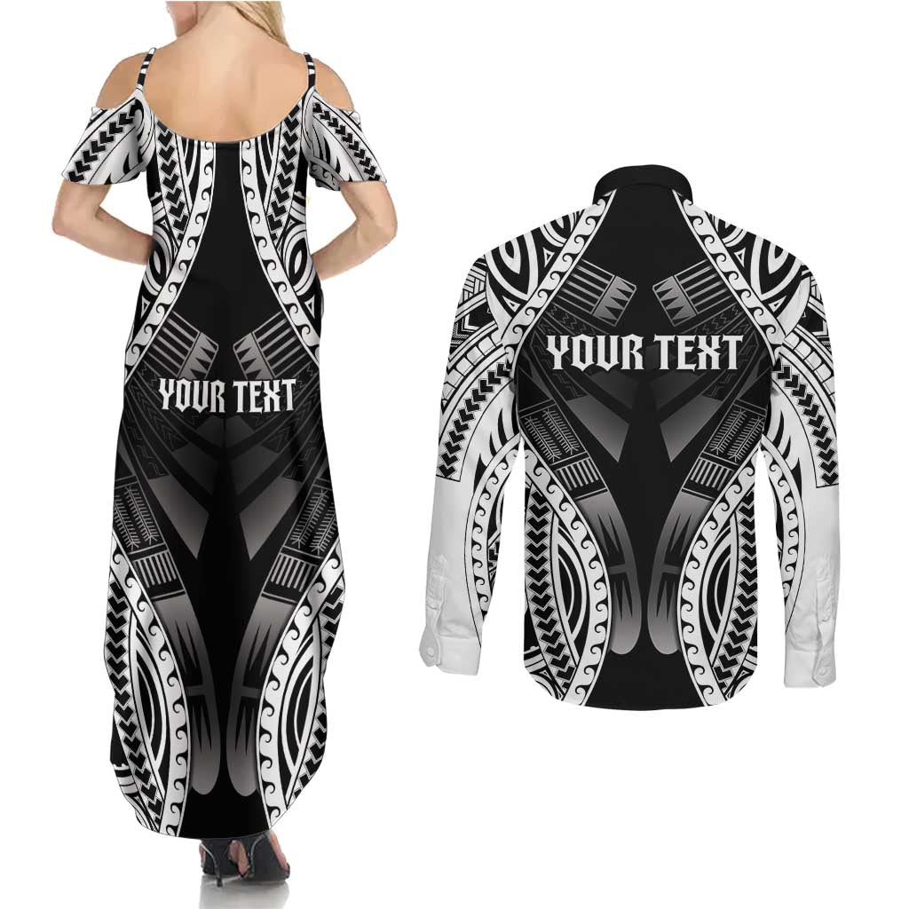 Personalised Remember Samoa Black Saturday Couples Matching Summer Maxi Dress and Long Sleeve Button Shirt Samoa Mo Samoa - Polynesian Pride