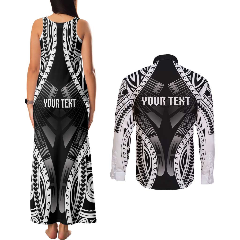 Personalised Remember Samoa Black Saturday Couples Matching Tank Maxi Dress and Long Sleeve Button Shirt Samoa Mo Samoa LT05 - Polynesian Pride