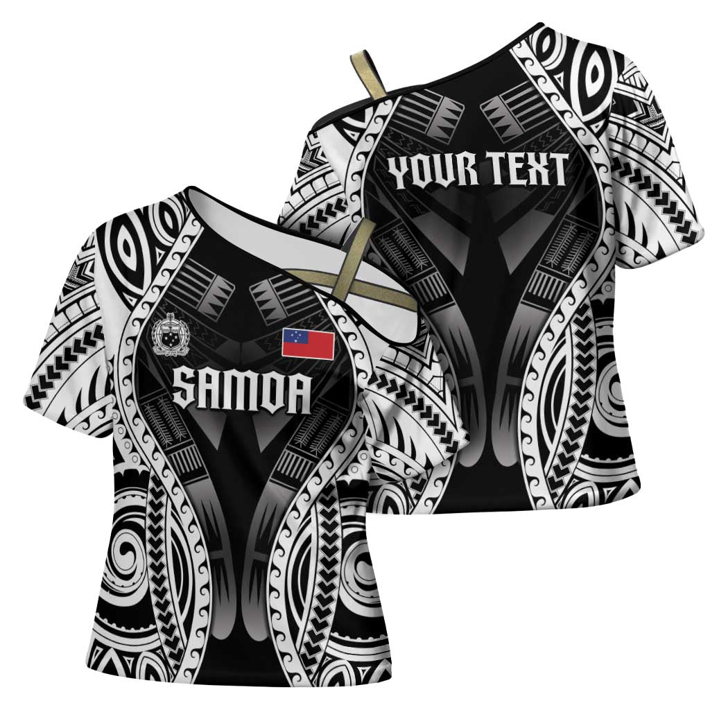 Personalised Remember Samoa Black Saturday Cross Shoulder Shirt Samoa Mo Samoa LT05 - Polynesian Pride