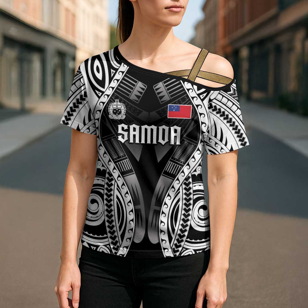 Personalised Remember Samoa Black Saturday Cross Shoulder Shirt Samoa Mo Samoa LT05 - Polynesian Pride